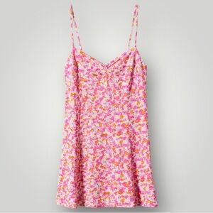 MANGO Floral Mini Slip Dress NWT | Pink Orange Print Slip Dress | Size 6 Medium
